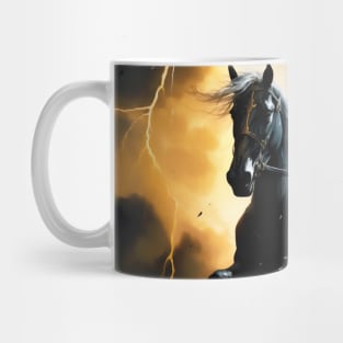 Knight Riding a Black Horse Mug